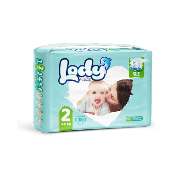 Lody Baby Small Baby Diapers 38pcs (3-6 kg)