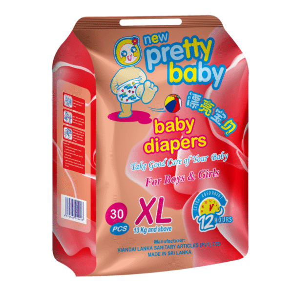 Pretty Baby XL Size Disposable Baby Diapers 30 Pcs