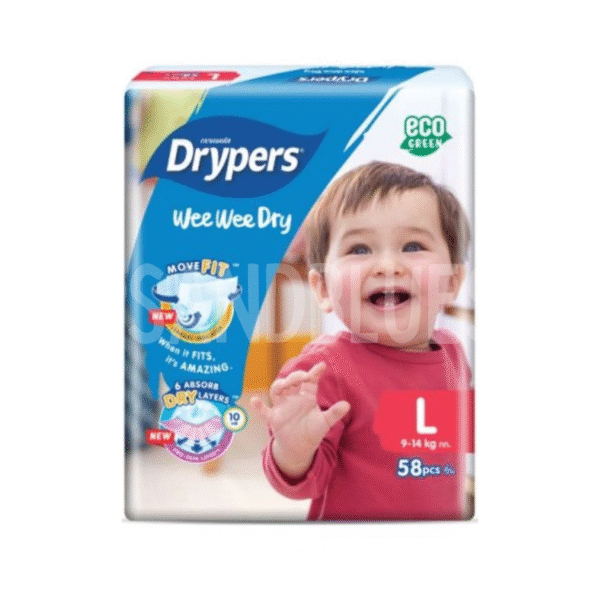 Drypers Wee Wee Dry Large 58 Pcs Pack
