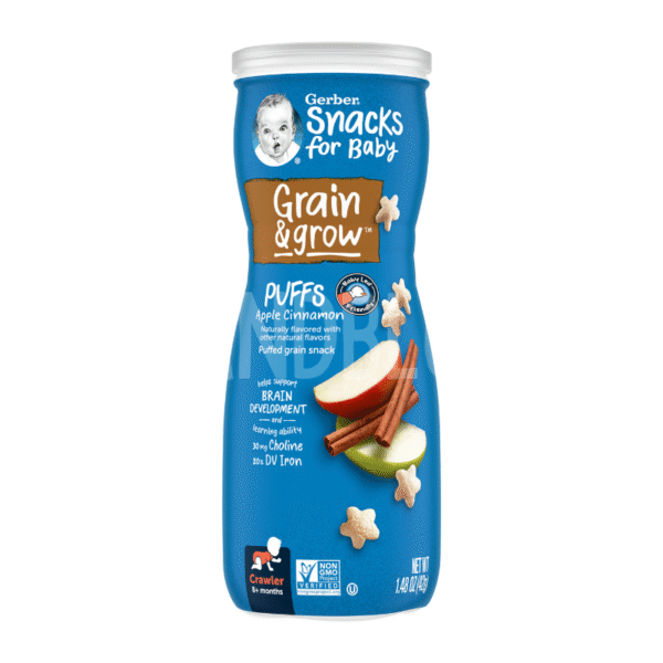 Gerber Snacks for Baby Grain & Grow Puffs, Apple Cinnamon, 42G 8m+
