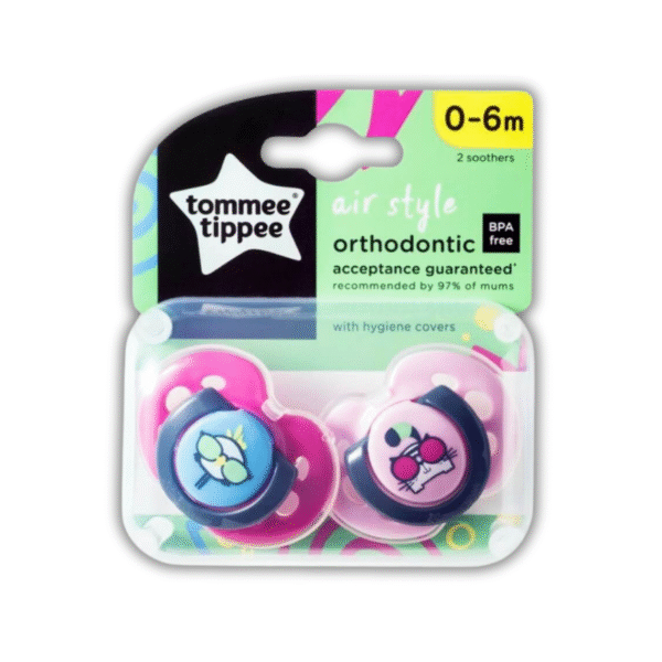 Tommee Tippee Air Style Orthodontic Soother 0-6m 2pk