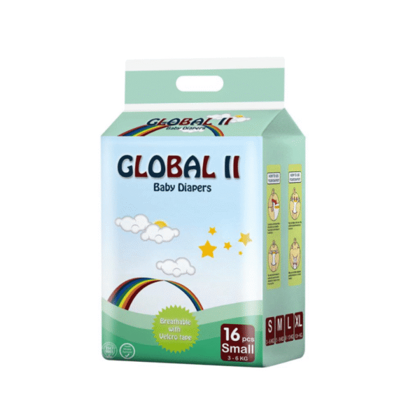 Global II Baby Diapers 16pcs Small (3kg -6kg)